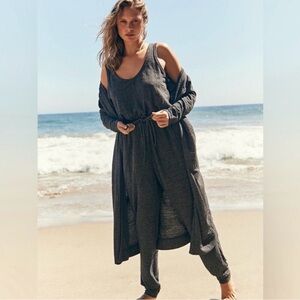 Free People Beach Bicoastal Romper And Cardigan Set Grey Women’s Size Medium